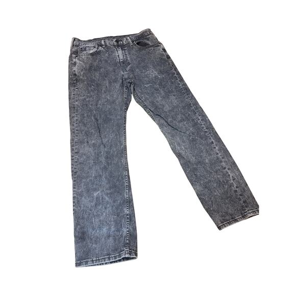 Men's Levi's 569 Loose Straight Black Acid Wash Distressed Jeans 32x32 - Picture 2 of 6